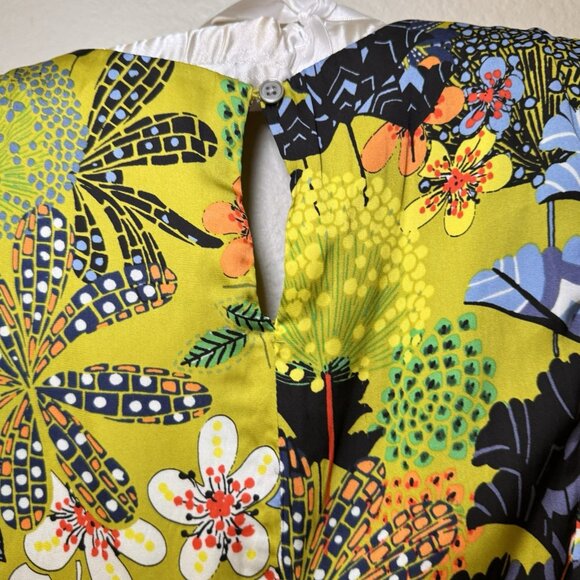 Ann Taylor Loft M Floral Shift dress Multi color Flutter flounced sleeve Boho - Picture 10 of 11